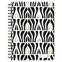 Ebony & Ivory | 2024 6 x 7.75 Inch 18 Months Weekly Desk Planner | Foil Stamped Cover | July 2023 - December 2024