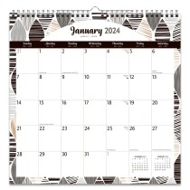 Ebony and Ivory | 2024 12 x 12 Inch Monthly Square Wire-O Calendar | Sticker Sheet