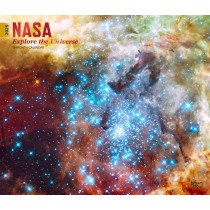 NASA Explore the Universe | 2025 14 x 24 Inch Monthly Deluxe Wall Calendar | Foil Stamped Cover