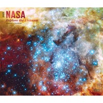 NASA Explore the Universe | 2025 14 x 24 Inch Monthly Deluxe Wall Calendar | Foil Stamped Cover | Plastic-Free