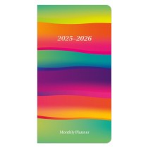 Rich Ribbons | 2025-2026 3.5 x 6.5 Inch Two Year Monthly Pocket Planner | Foil Stamped Cover