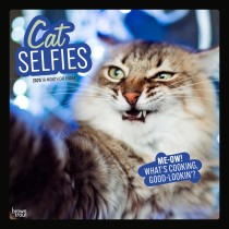 Cat Selfies | 2025 12 x 24 Inch Monthly Square Wall Calendar