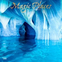 Magic Places | 2025 12 x 24 Inch Monthly Square Wall Calendar | Foil Stamped Cover