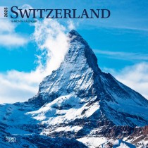 Switzerland | 2025 12 x 24 Inch Monthly Square Wall Calendar