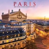 Paris | 2025 12 x 24 Inch Monthly Square Wall Calendar | Foil Stamped Cover | English/French Bilingual