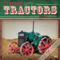 Vintage Tractors | 2025 12 x 24 Inch Monthly Square Wall Calendar | Plastic-Free