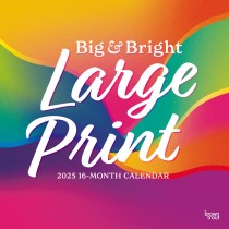 Big & Bright Large Print | 2025 12 x 24 Inch Monthly Square Wall Calendar | Matte Paper