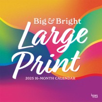 Big & Bright Large Print | 2025 12 x 24 Inch Monthly Square Wall Calendar | Matte Paper | Plastic-Free
