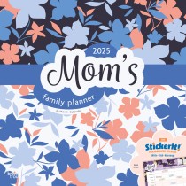 Mom's Family Planner | 2025 12 x 24 Inch Monthly Square Wall Calendar | Matte Paper and Sticker Sheet