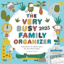The Very Busy Family Organizer | 2025 12 x 24 Inch Monthly Square Wall Calendar | Matte Paper and Sticker Sheet | Plastic-Free