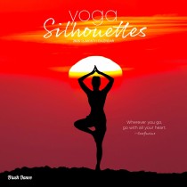 Yoga Silhouettes | 2025 12 x 24 Inch Monthly Square Wall Calendar