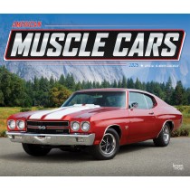 American Muscle Cars OFFICIAL | 2025 14 x 24 Inch Monthly Deluxe Wall Calendar | Foil Stamped Cover | Plastic-Free