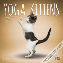 Yoga Kittens OFFICIAL | 2025 7 x 14 Inch Monthly Mini Wall Calendar