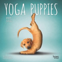 Yoga Puppies OFFICIAL | 2025 7 x 14 Inch Monthly Mini Wall Calendar