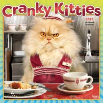 Avanti Cranky Kitties OFFICIAL | 2025 12 x 24 Inch Monthly Square Wall Calendar | Foil Stamped Cover | Plastic-Free