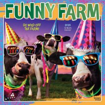 Avanti Funny Farm OFFICIAL | 2025 12 x 24 Inch Monthly Square Wall Calendar | Foil Stamped Cover | Plastic-Free