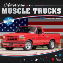 American Muscle Trucks OFFICIAL | 2025 12 x 24 Inch Monthly Square Wall Calendar | Foil Stamped Cover | Plastic-Free