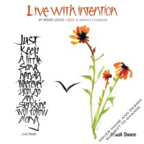 Live with Intention | 2025 7 x 14 Inch Monthly Mini Wall Calendar | Featuring the Artwork of Renee Locks