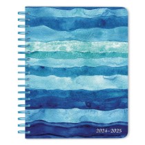 Seaside Currents | 2025 6 x 7.75 Inch 18 Months Weekly Desk Planner | Foil Stamped Cover | July 2024 - December 2025