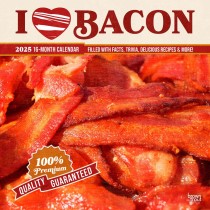 I Love Bacon | 2025 12 x 24 Inch Monthly Square Wall Calendar