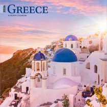 Greece | 2026 12 x 24 Inch (Hanging) Monthly Square Wall Calendar