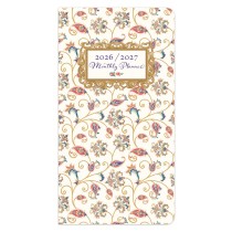 Tuscan Delight | 2026-2027 3.5 x 6.5 Inch Two Year Monthly Pocket Planner Calendar | Foil Stamped Cover
