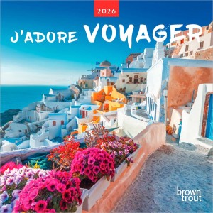 J'adore voyager | 2026 7 x 14 Inch (Hanging) Monthly Mini Wall Calendar | French Language