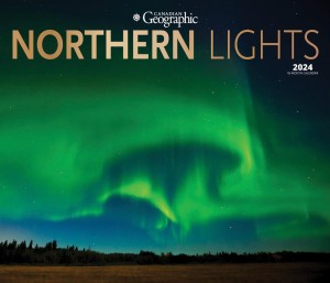 Canadian Geographic Northern Lights | 2024 14 x 24 Inch Monthly Deluxe Wall Calendar | Foil Stamped Cover