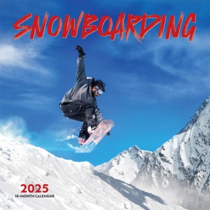 Snowboarding | 2025 12 x 24 Inch Monthly Square Wall Calendar