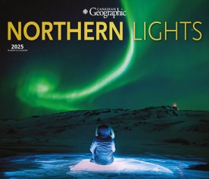 Canadian Geographic Northern Lights OFFICIAL | 2025 14 x 24 Inch Monthly Deluxe Wall Calendar | Foil Stamped Cover