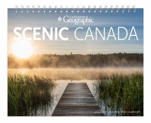 Canadian Geographic Scenic Canada OFFICIAL | 2025 7.5 x 6 Inch Monthly Double-View Easel Desk Calendar