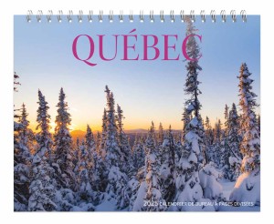 Quebec | 2025 7.5 x 6 Inch Monthly Double-View Easel Desk Calendar | French Language
