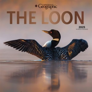 Canadian Geographic The Loon OFFICIAL | 2025 12 x 24 Inch Monthly Square Wall Calendar | Foil Stamped Cover