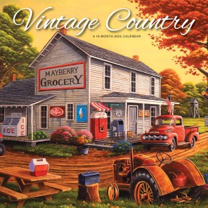 Vintage Country | 2025 12 x 24 Inch Monthly Square Wall Calendar | Featuring the Artwork of Geno Peoples