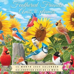 Feathered Friends | Amis a Plumes | 2025 7 x 14 Inch Monthly Mini Wall Calendar | English/French Bilingual | Featuring the Artwork of William Vanderdasson