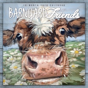 Barnyard Friends | 2026 12 x 24 Inch (Hanging) Monthly Square Wall Calendar | Featuring the Artwork of Molly Strong