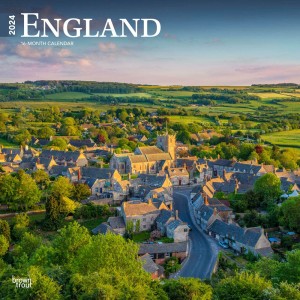 England | 2024 12 x 24 Inch Monthly Square Wall Calendar