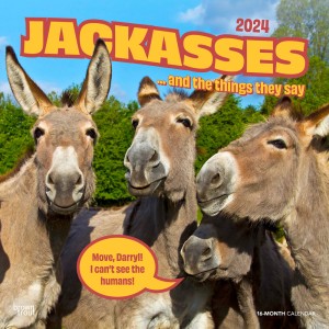 Jackasses | 2024 12 x 24 Inch Monthly Square Wall Calendar