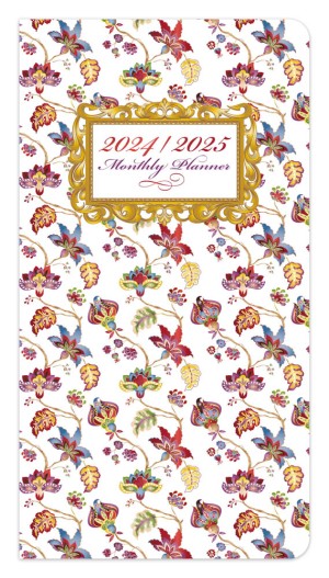Tuscan Delight | 2024-2025 3.5 x 6.5 Inch Two Year Monthly Pocket Planner Calendar | Foil Stamped Cover