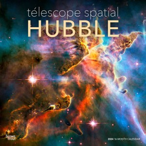 Telescope spatial Hubble | 2024 12 x 24 Inch Monthly Square Wall Calendar | French Language