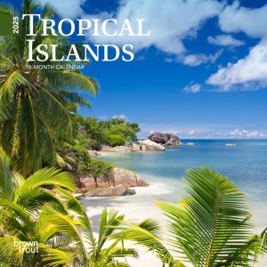 Tropical Islands | 2025 7 x 14 Inch Monthly Mini Wall Calendar