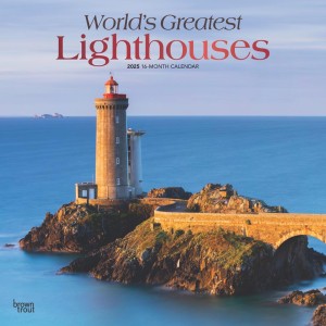 World's Greatest Lighthouses | 2025 12 x 24 Inch Monthly Square Wall Calendar | Foil Stamped Cover