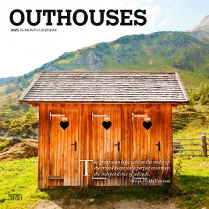 Outhouses | 2025 12 x 24 Inch Monthly Square Wall Calendar