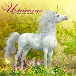 Unicorns | 2025 12 x 24 Inch Monthly Square Wall Calendar | Foil Stamped Cover