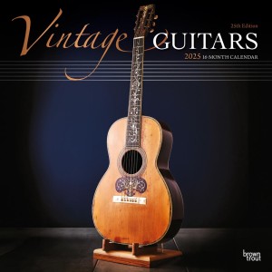 Vintage Guitars | 2025 12 x 24 Inch Monthly Square Wall Calendar | Foil Stamped Cover