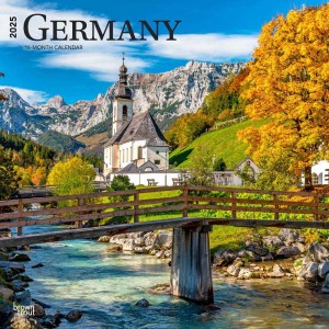 Germany | 2025 12 x 24 Inch Monthly Square Wall Calendar