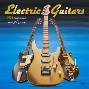 Electric Guitars | 2025 12 x 24 Inch Monthly Square Wall Calendar | Foil Stamped Cover