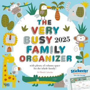The Very Busy Family Organizer | 2025 12 x 24 Inch Monthly Square Wall Calendar | Matte Paper and Sticker Sheet