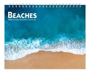 Beaches | 2025 7.5 x 6 Inch Monthly Double-View Easel Desk Calendar