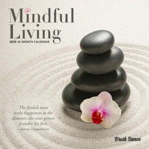 Mindful Living | 2025 7 x 14 Inch Monthly Mini Wall Calendar